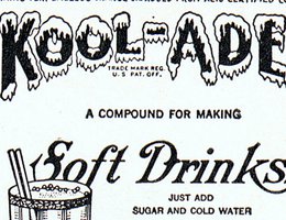 Kool-Ade ad during the Depression in the 1930s; Note the reduced price