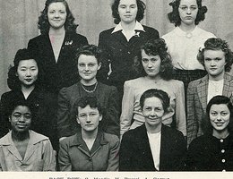 B. Nakada (top left) in Delta Phi Delta, an honorary art sorority; 1944  Cornhusker, UNL Yearbook