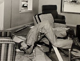 Mannekin inside house after the blast, May 5, 1955