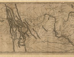 A map of Lewis and Clark’s track across the western portion of North America from the Mississippi to the Pacific Ocean