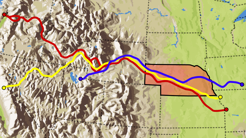 Map of the Oregon, California and Mormon Trails