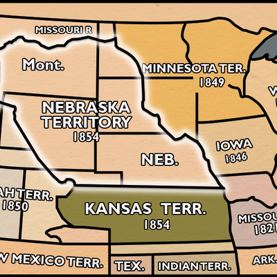Map of Nebraska Territories in 1854 0302_0601