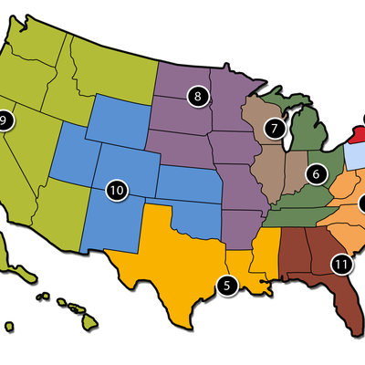 Map of U.S. and 12 Judicial Circuits 1202_05